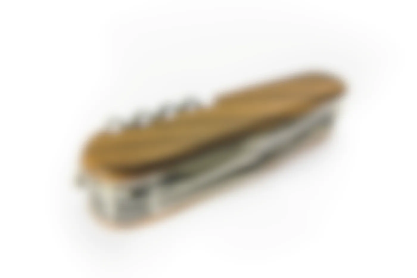 A brown and silver Swiss Army Knife