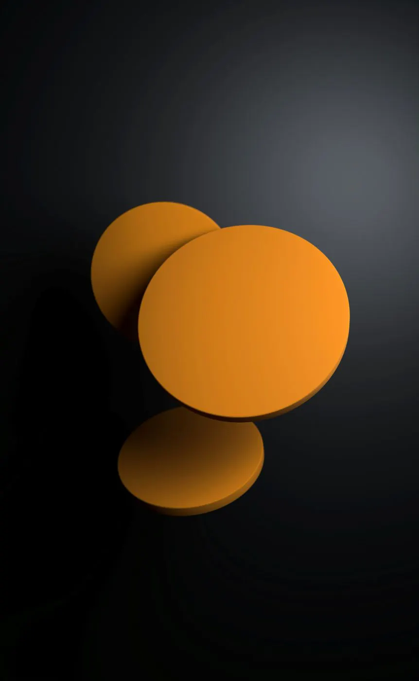 3 flat orange circles