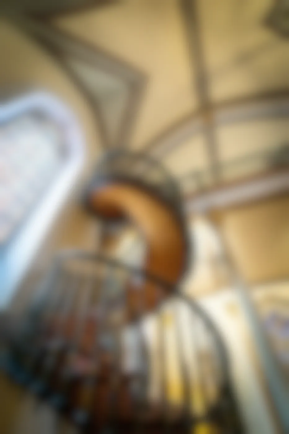 A spiral staircase in a church