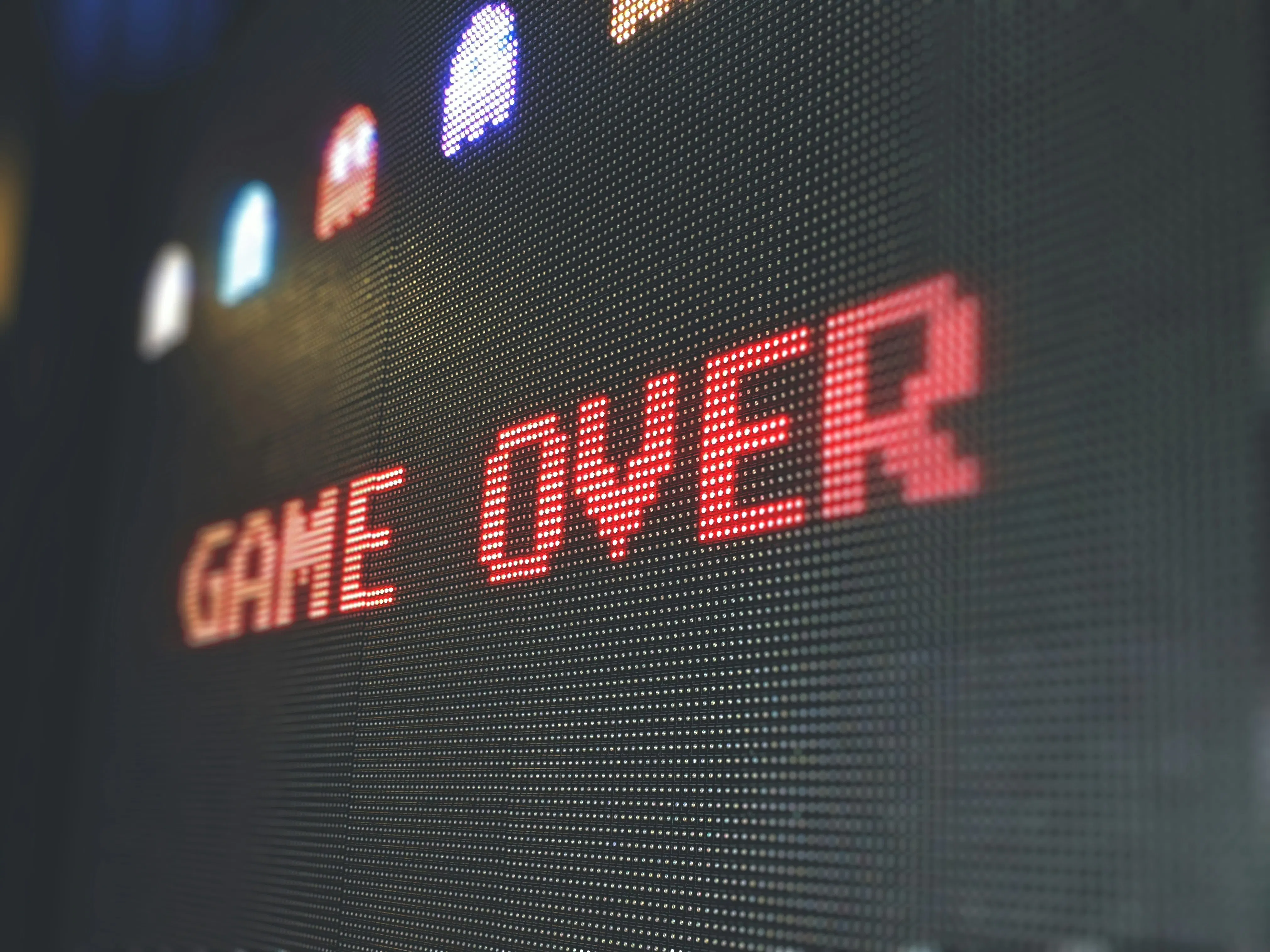 Screen with Game Over on it