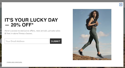 20% off coupon popup