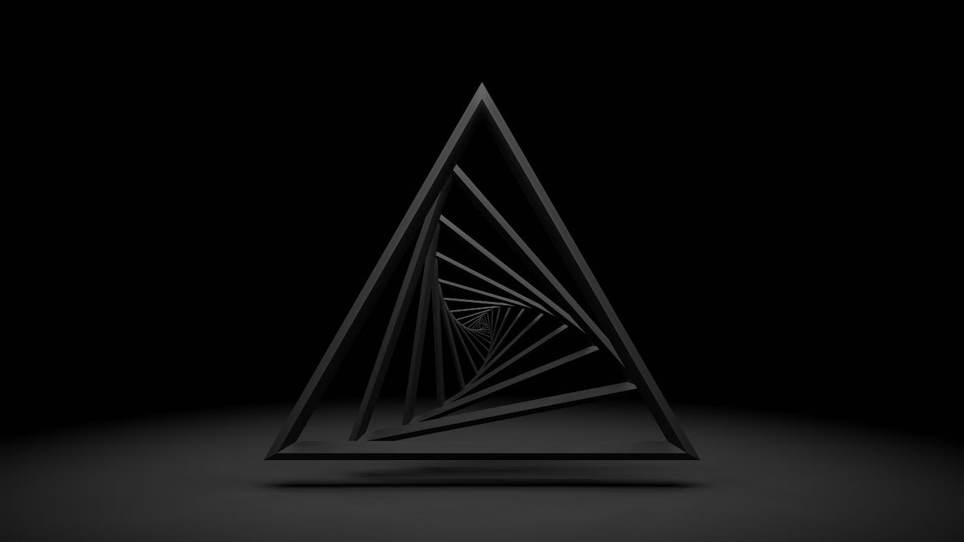 A black and white triangle illusion