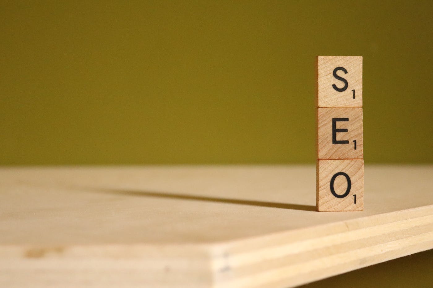 Scrabble tiles spelling out SEO