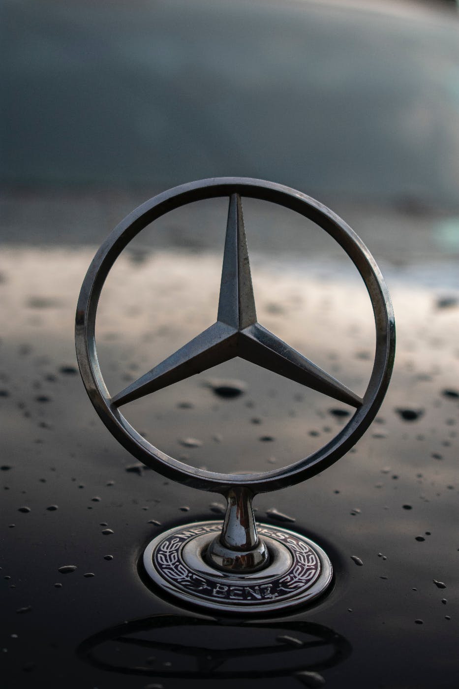 A Mercedes Benz hood ornament