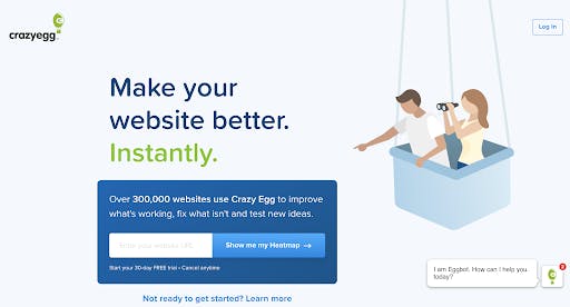 crazy egg landing page