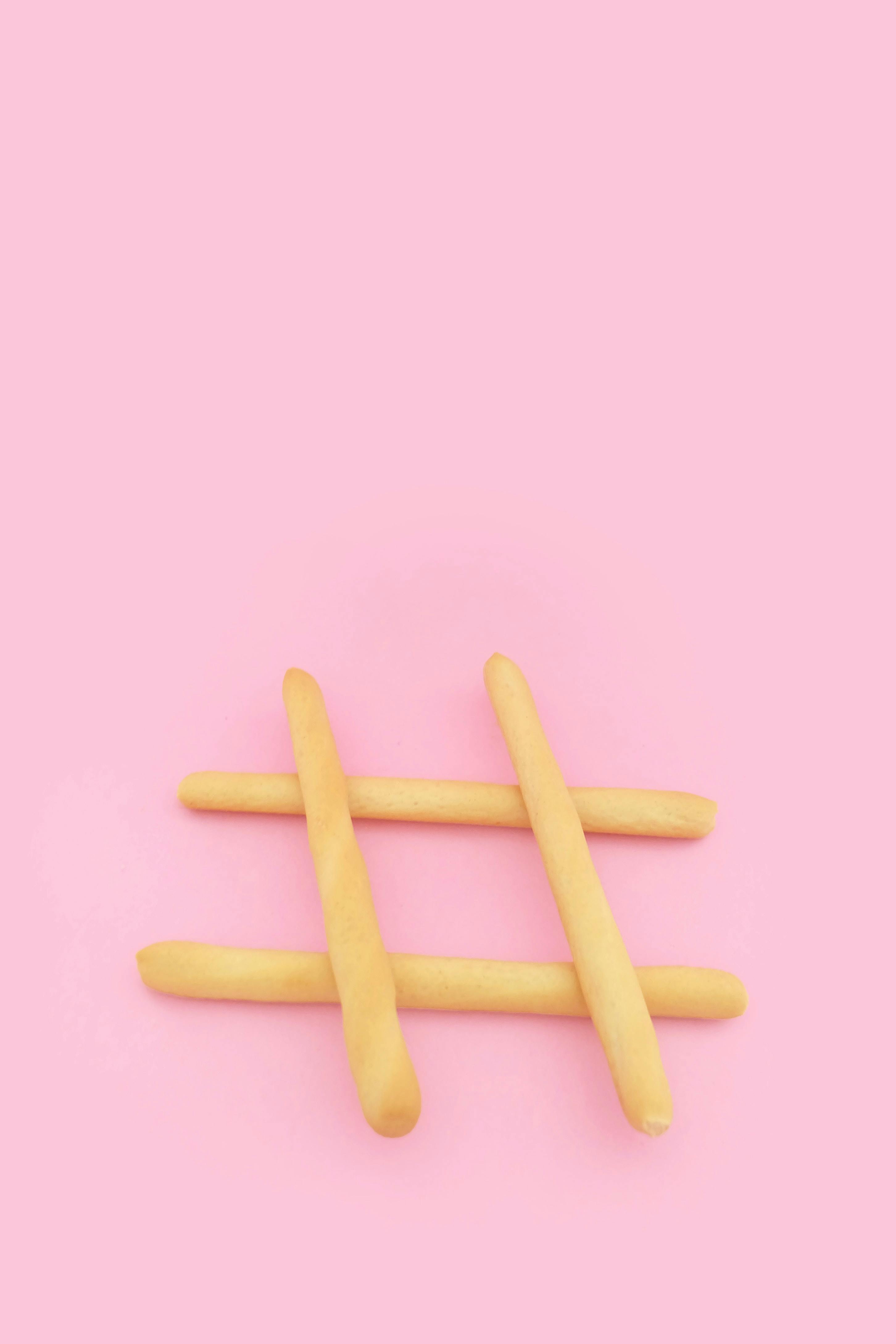 a hashtag made of baguettes