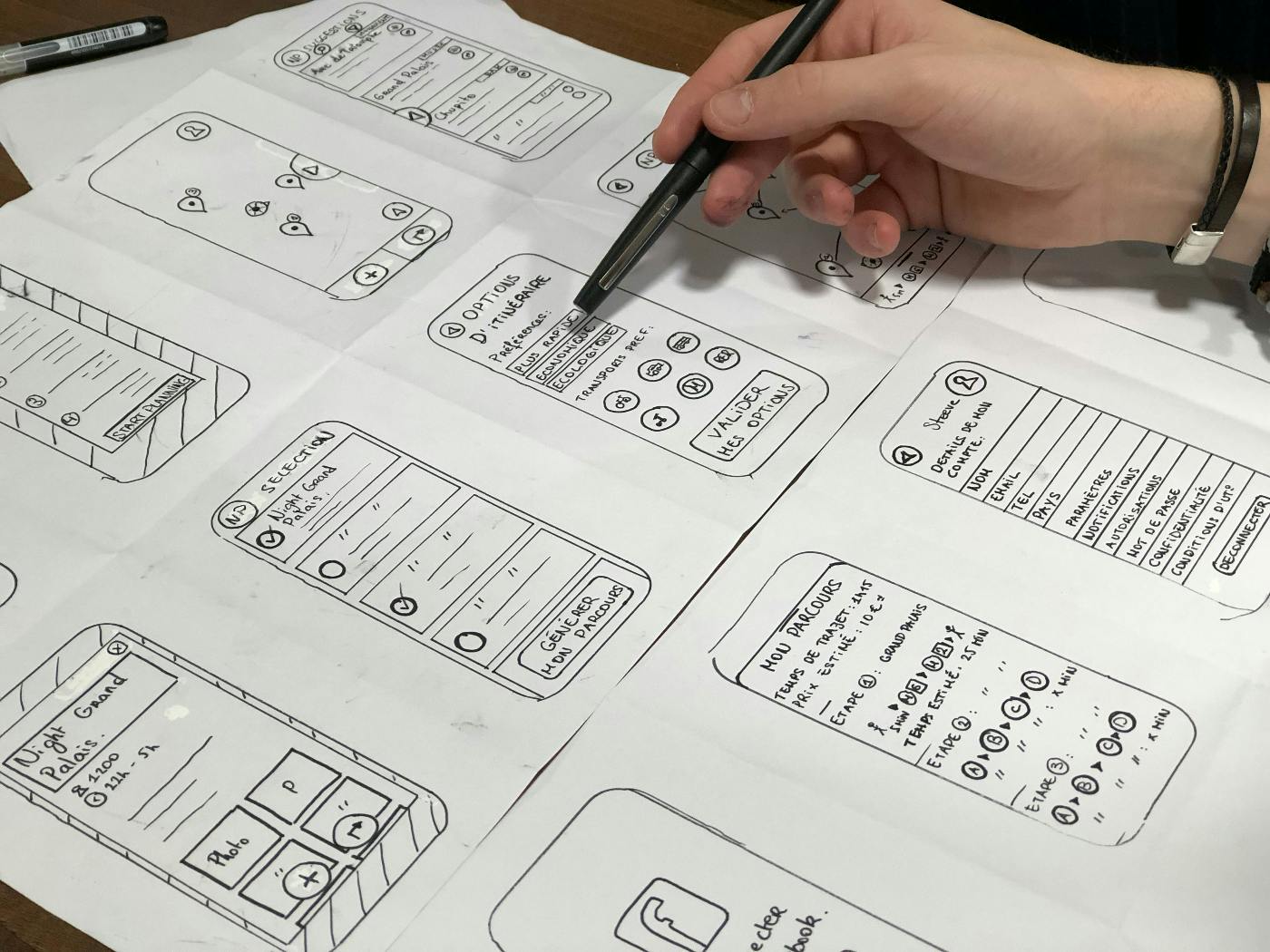 wireframes for a mobile app