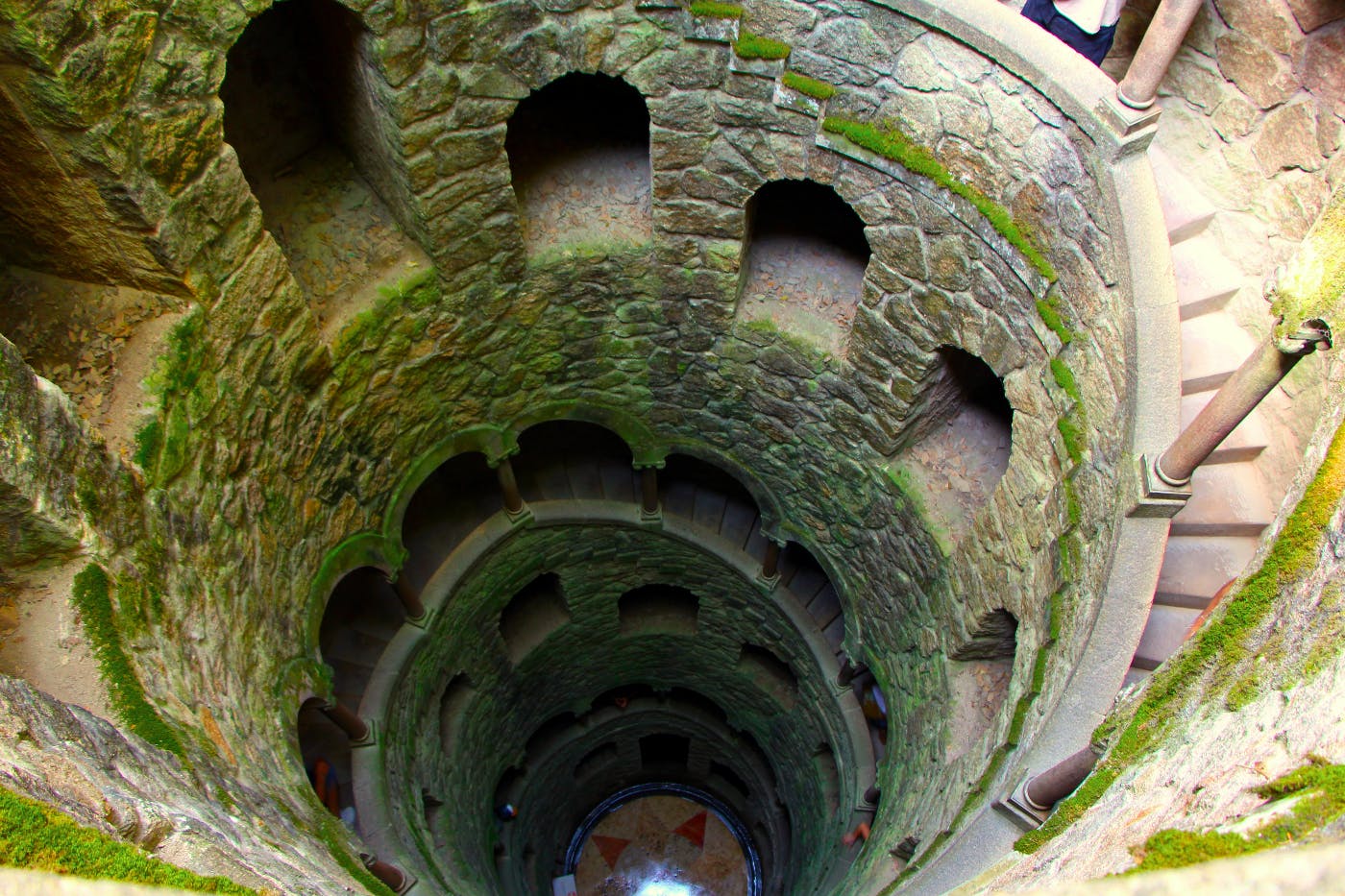 A circular stone stairwell
