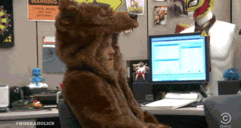 blake in bear coat
