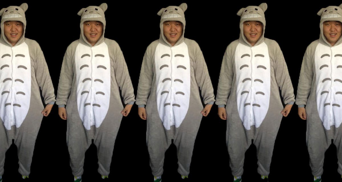 ThoughtLab employee in totoro onesie