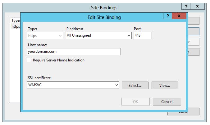 edit site binding