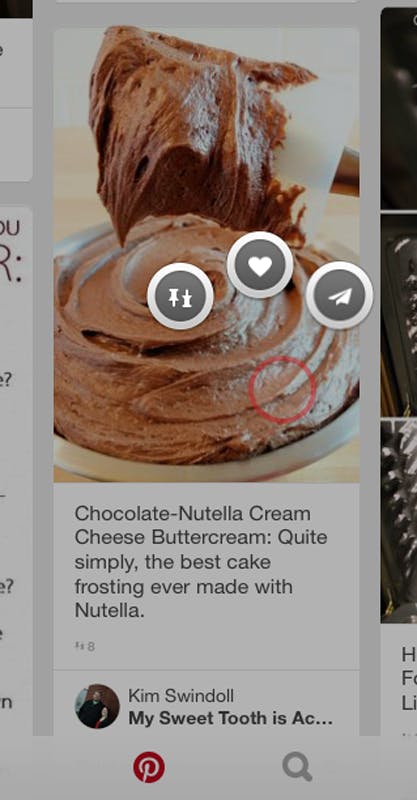 Pinterest UX example