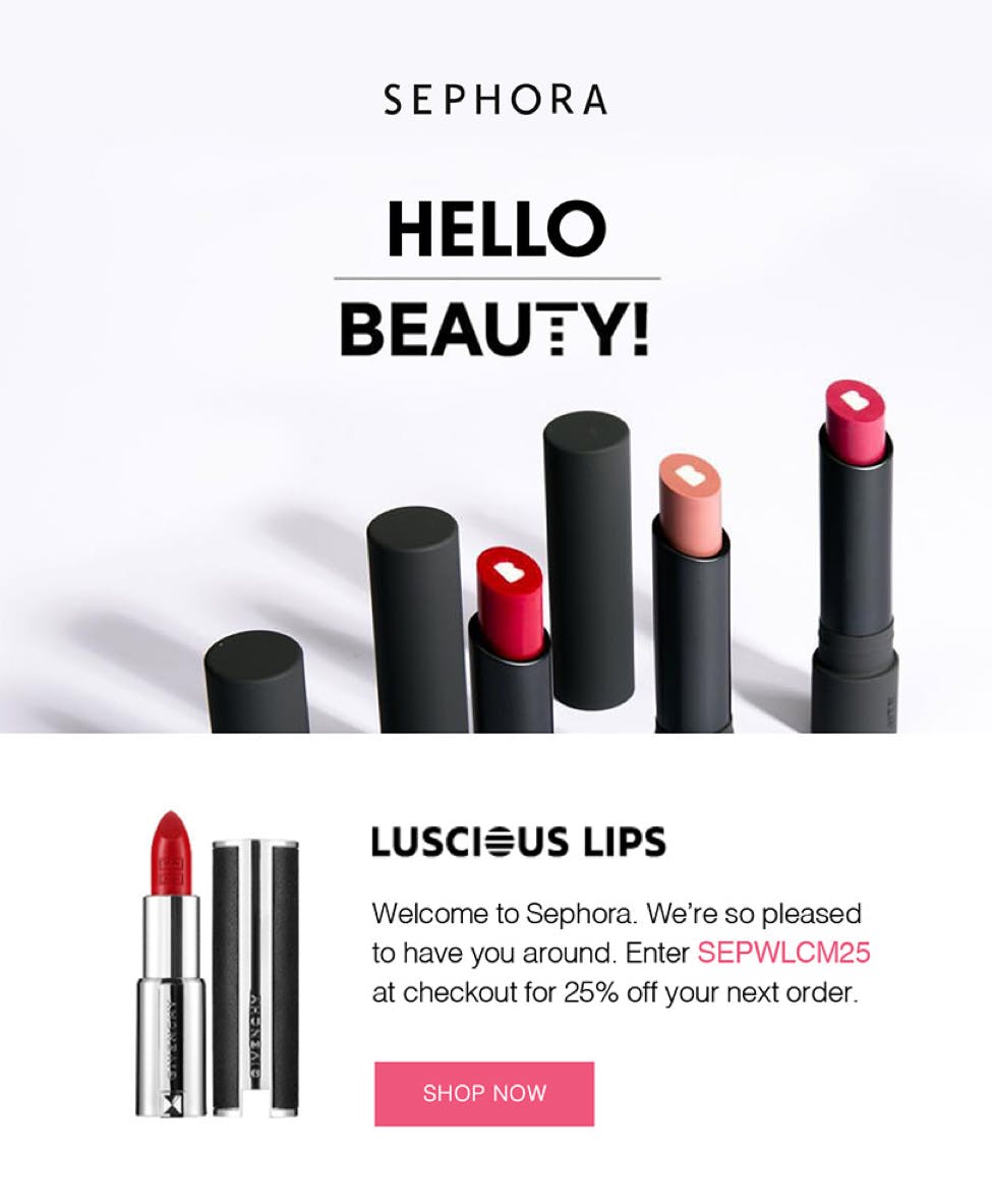 sephora welcome email