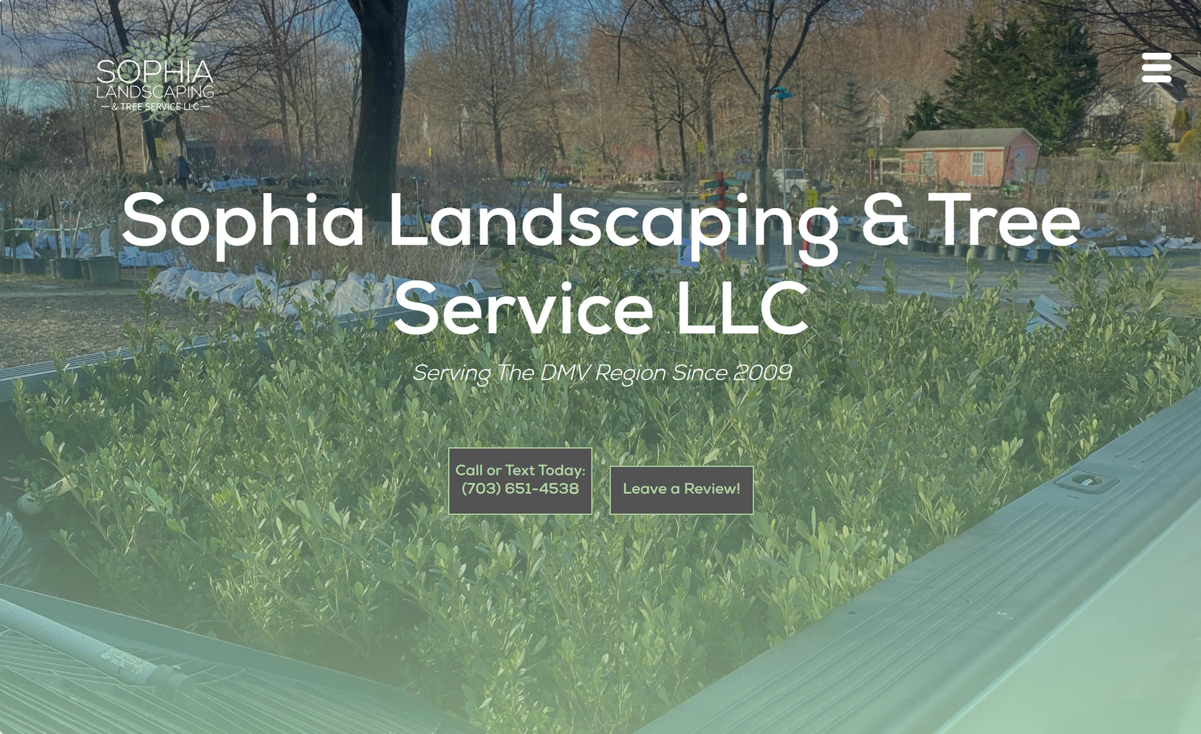 Website I created for Sophia Landscaping screenshot