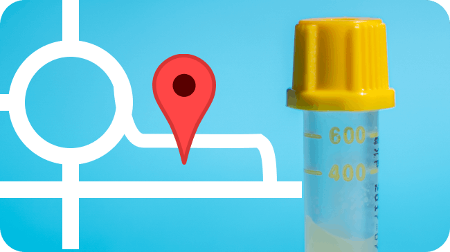 Location finder with test tube