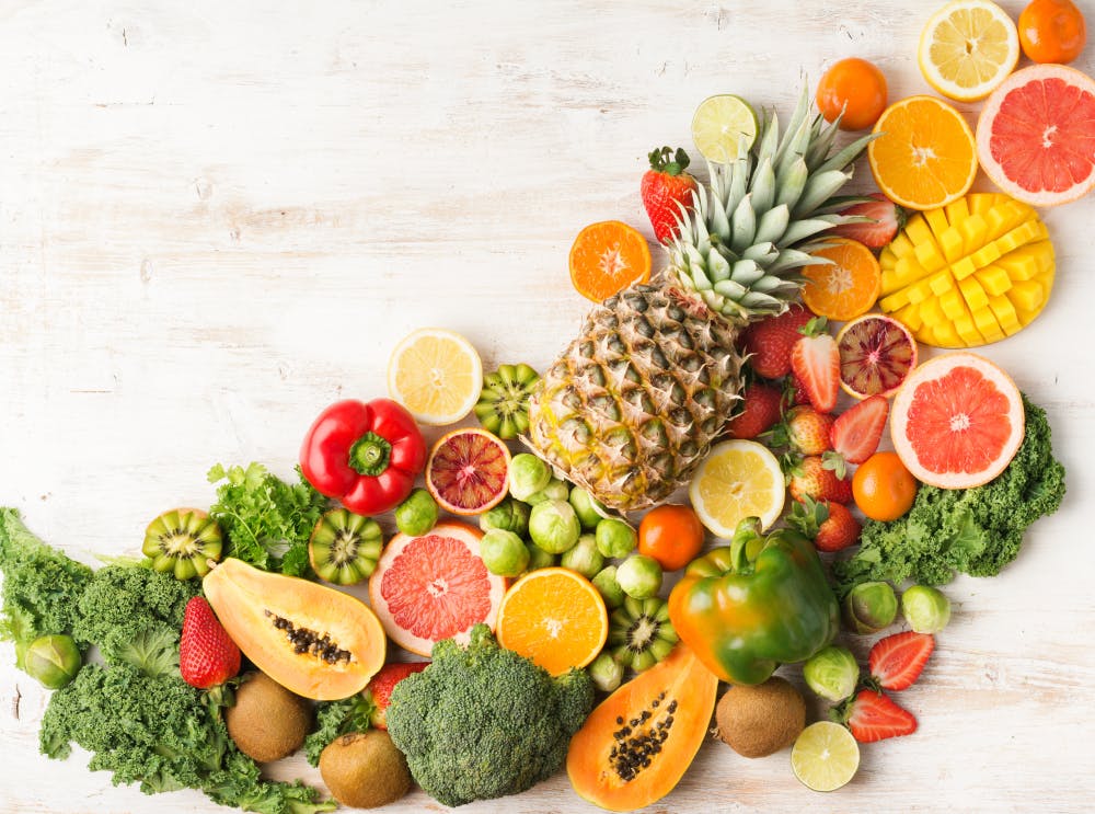 Vitamins — fruit and vegetables