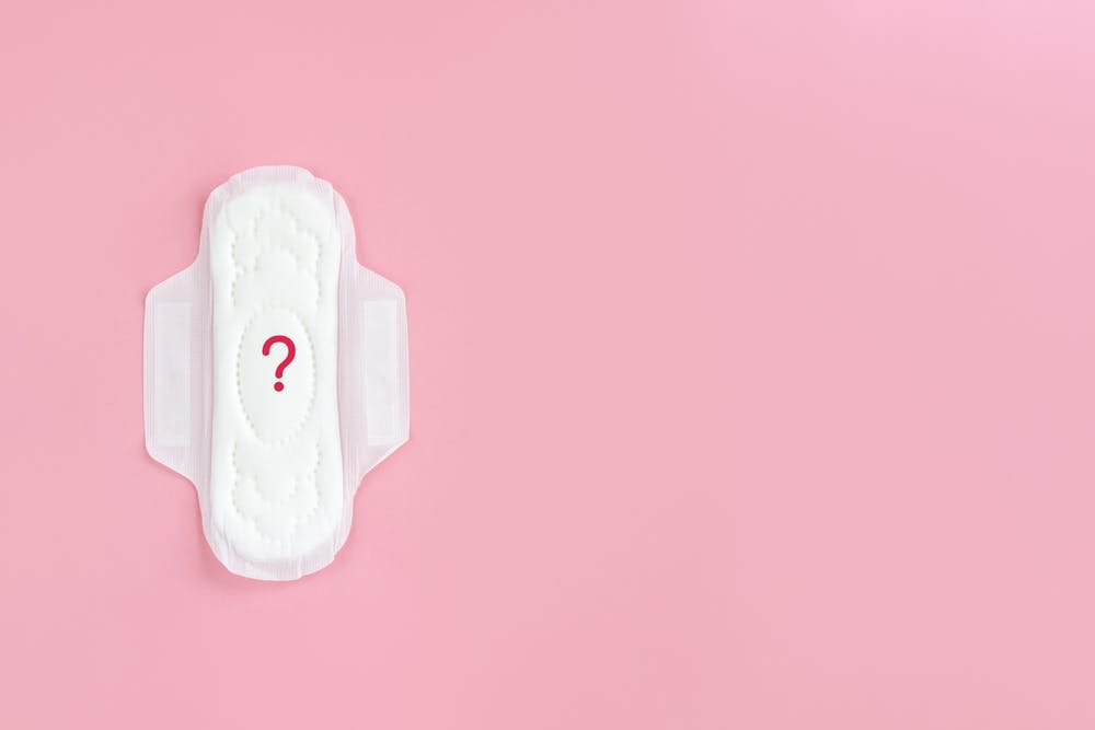 Perimenopause concept no blood sanitary towel