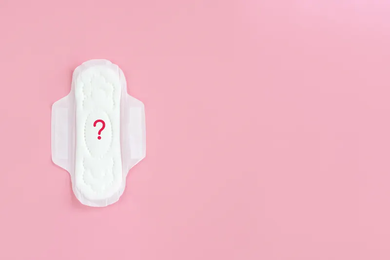 Perimenopause concept no blood sanitary towel