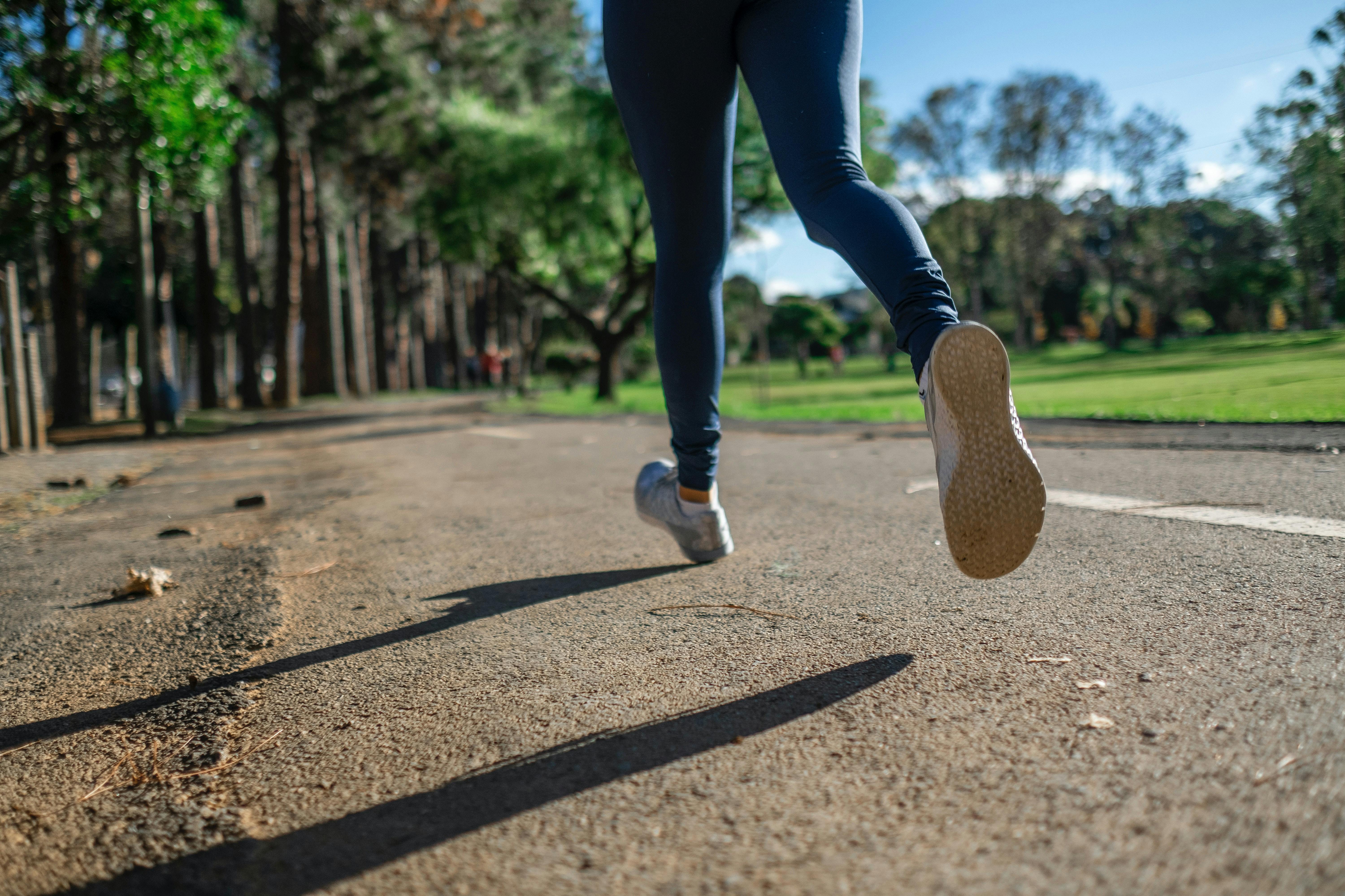 Person running on footpath