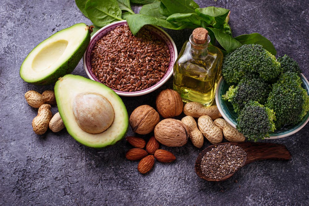 Omega-6 foods — avocados, walnuts, broccoli
