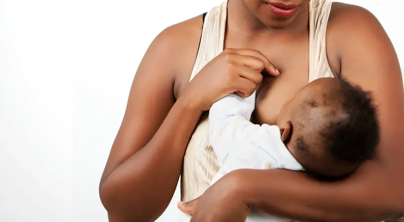 Woman breastfeeding baby