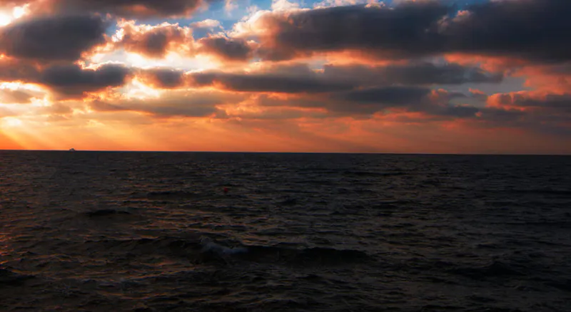A sunset at dark.
