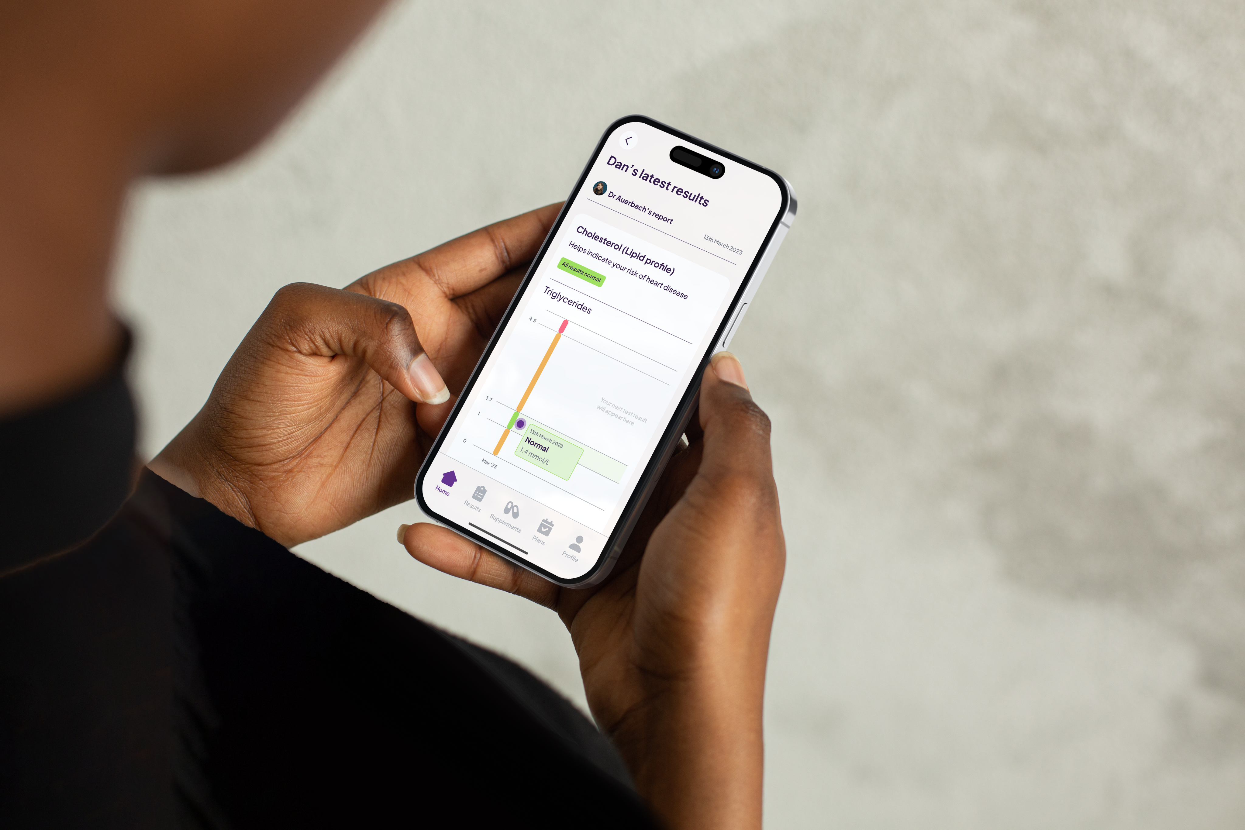 Looking at results on a phone