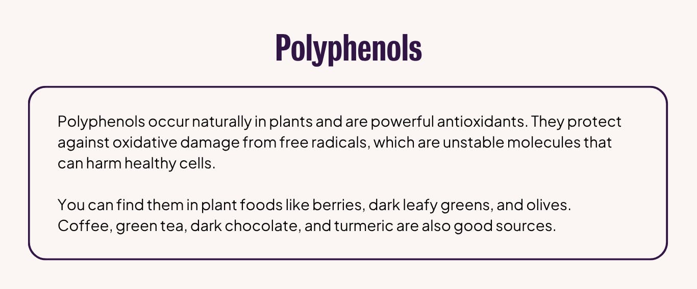 A definition of polyphenols with food sources