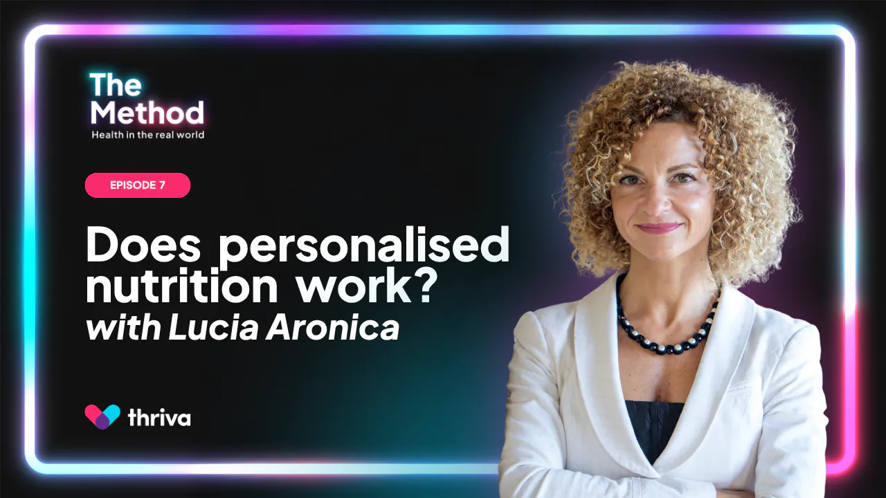 An image of Dr Lucia Aronica on a blue background