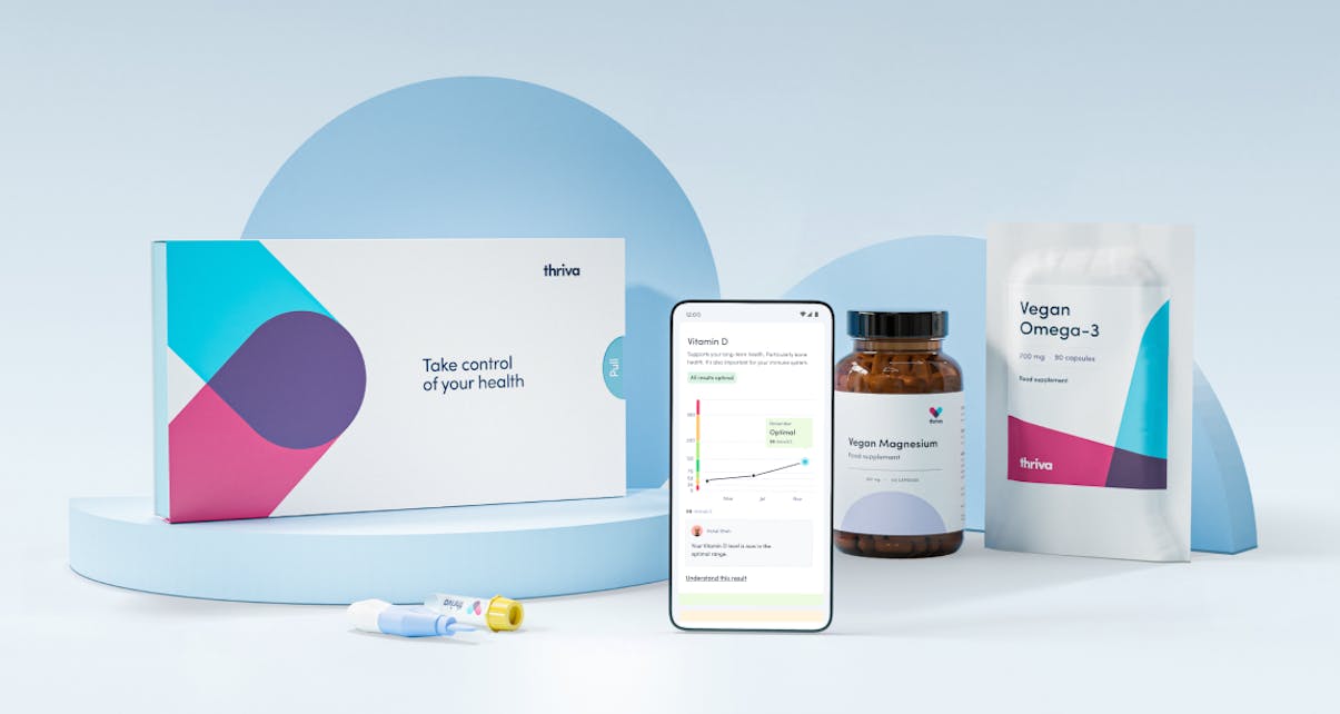 Thriva blood testing kit and supplements