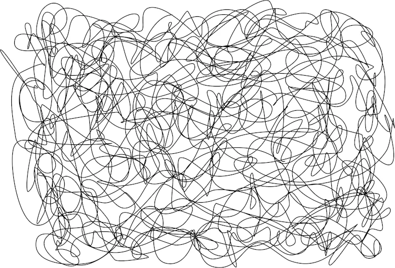 Stress scribbling on white paper