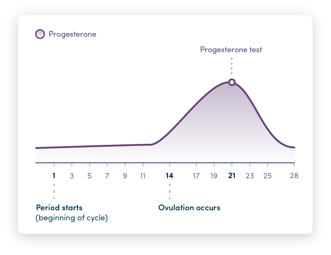 Graph showing progesterone levels over the course of your cycle