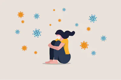 Animation of girl with health anxiety 