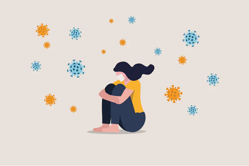 Animation of girl with health anxiety
