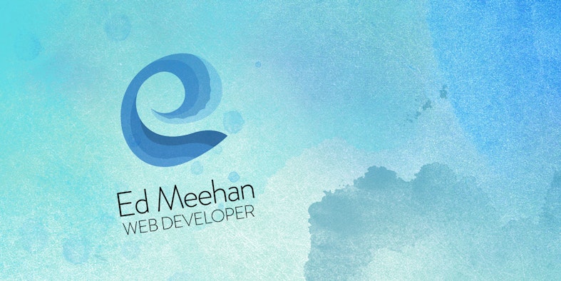edmeehan logo over blue background