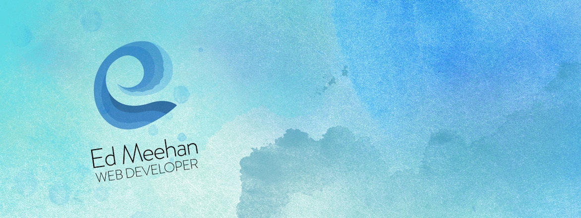 edmeehan logo over blue background