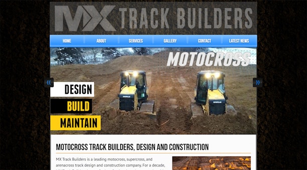 Screenshot of 2013 MX Trackbuilders website.