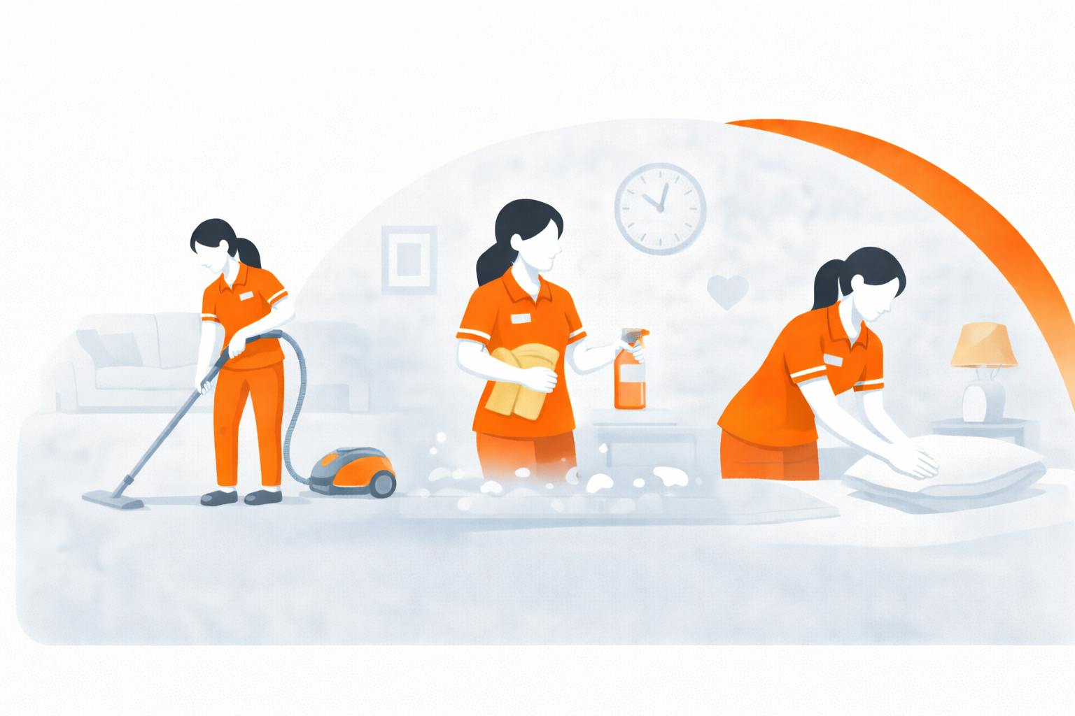 Medewerkers van ThuiszorgInHolland bezig met huishoudelijke hulp