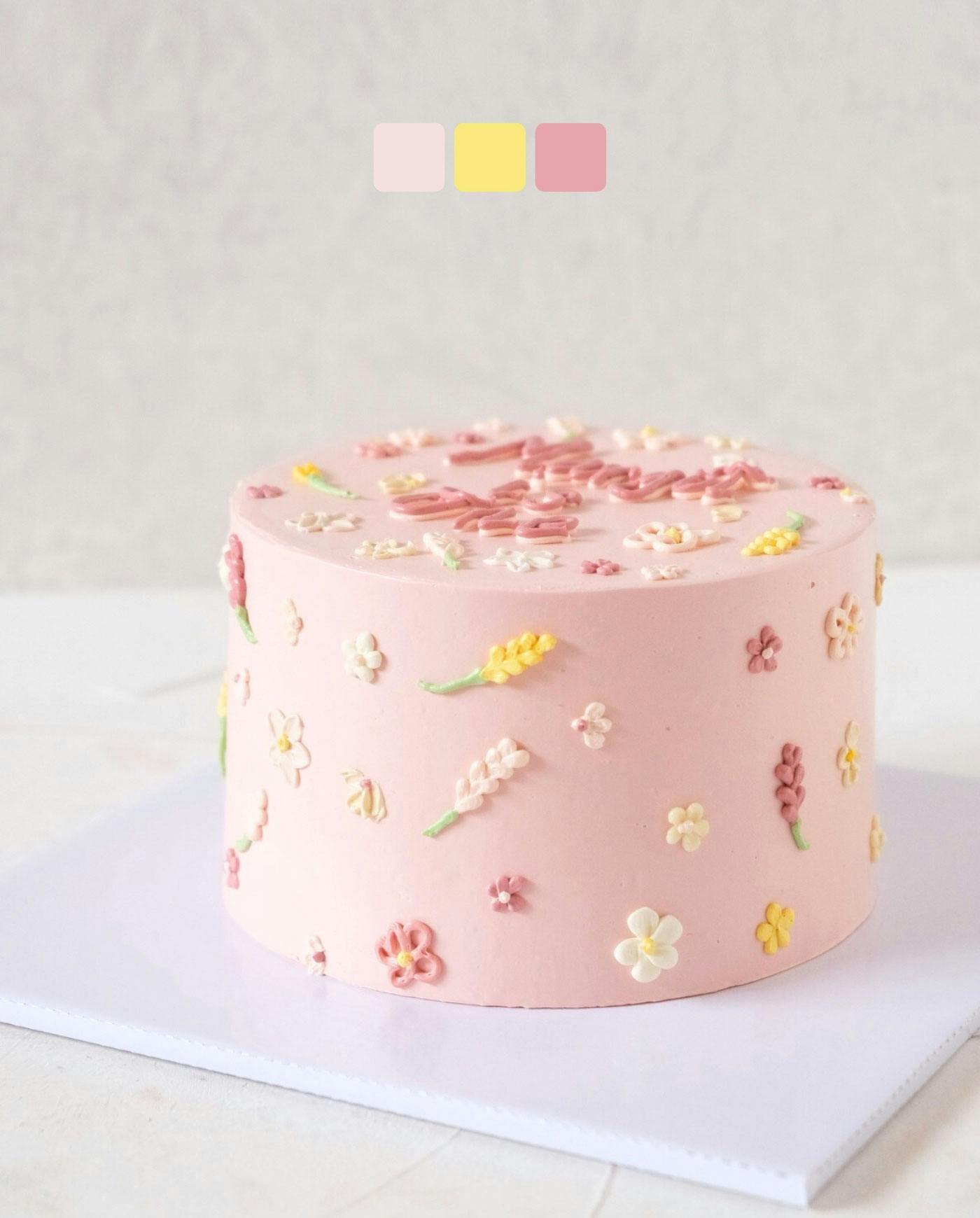 beautiful pink celebration cake