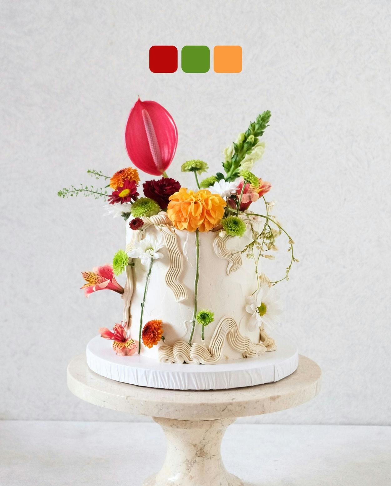 fresh flower celebration cake