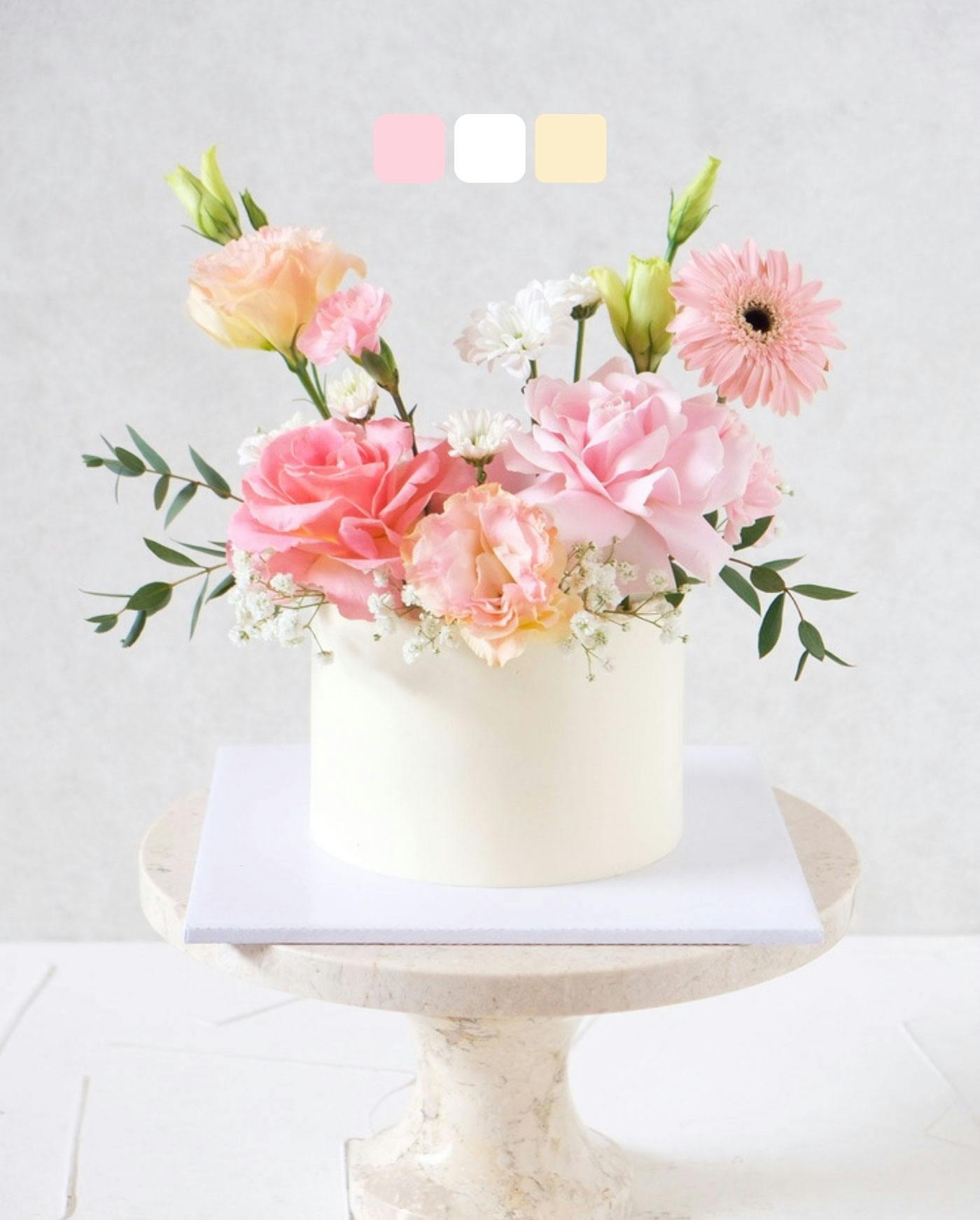 fresh flower celebration cake
