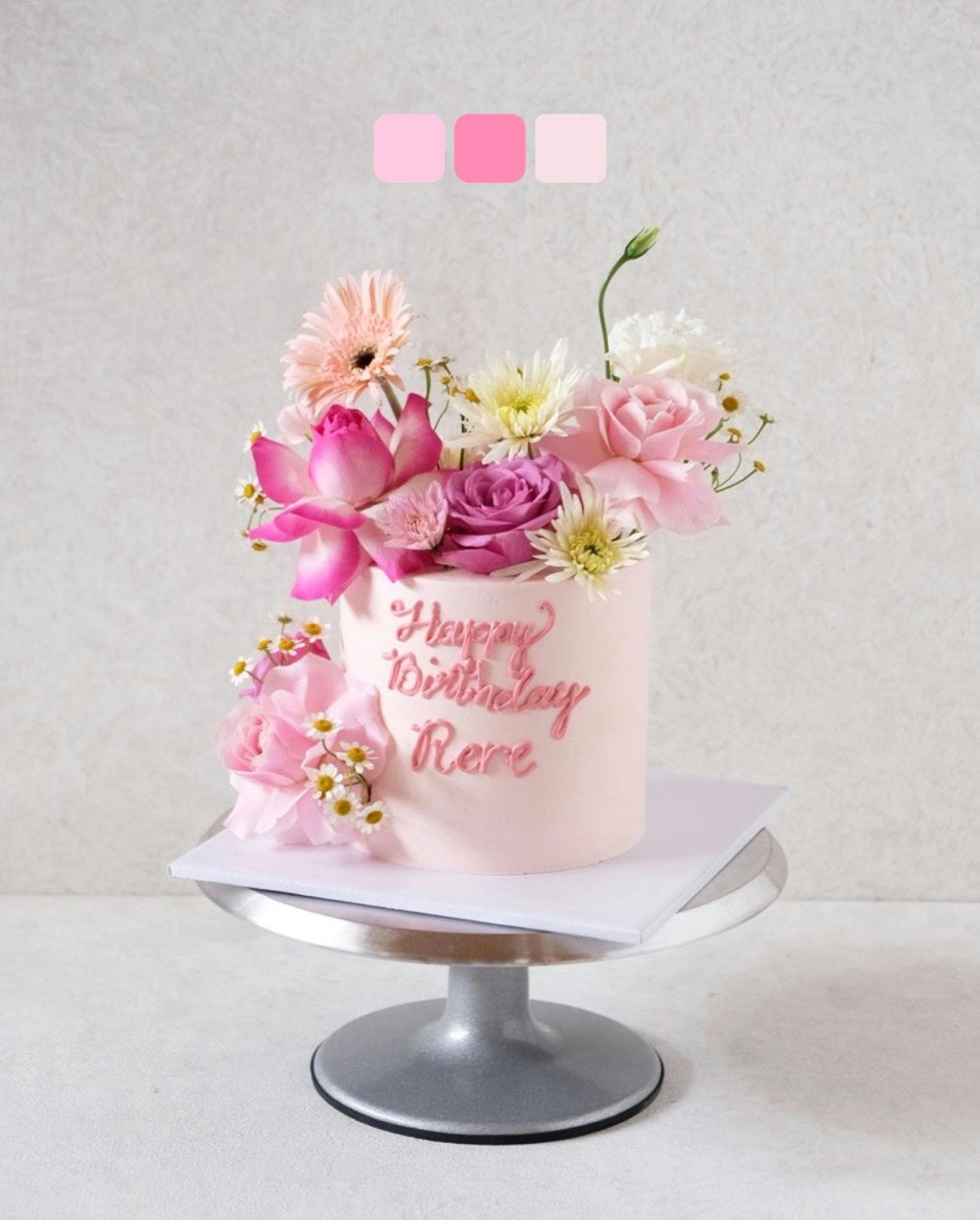 fresh flower cake designs