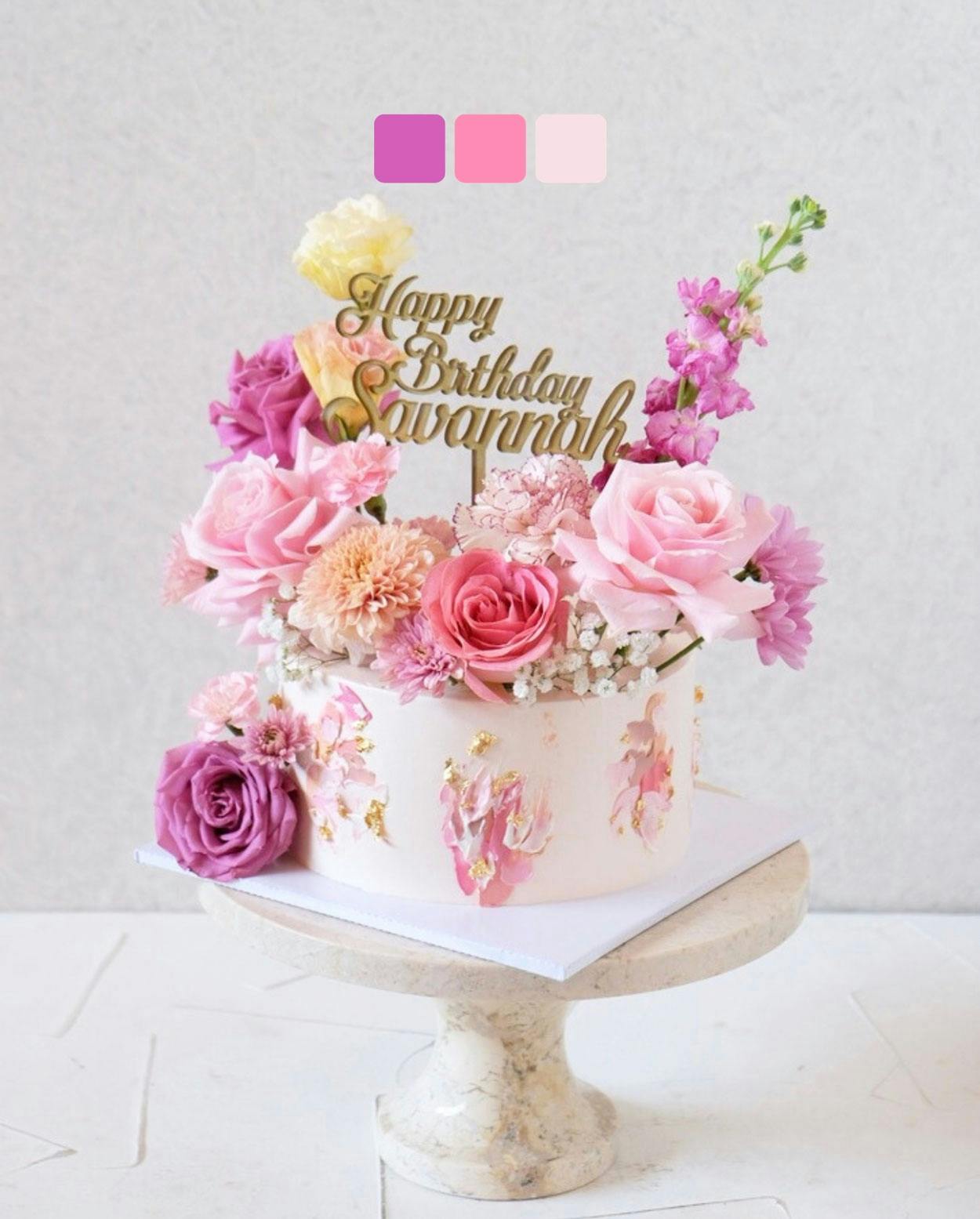 fresh flower cake designs