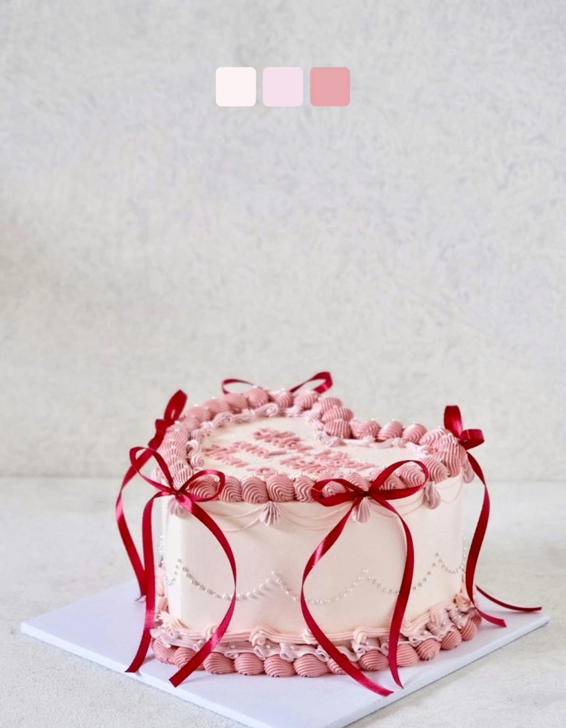 Pink and red royal vintage celebration cake
