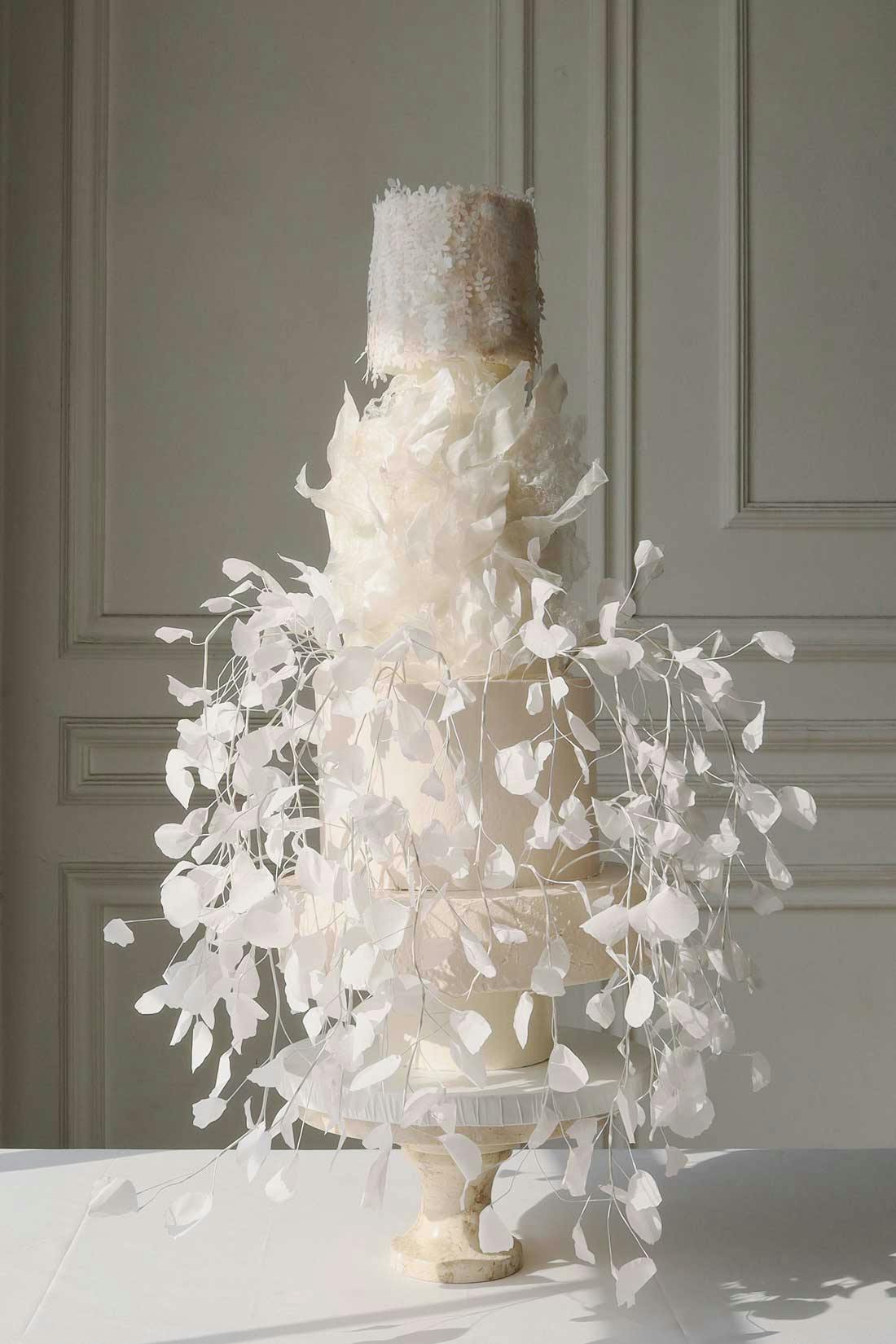 white wedding cake