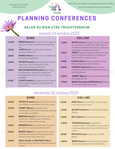 Planning conférences