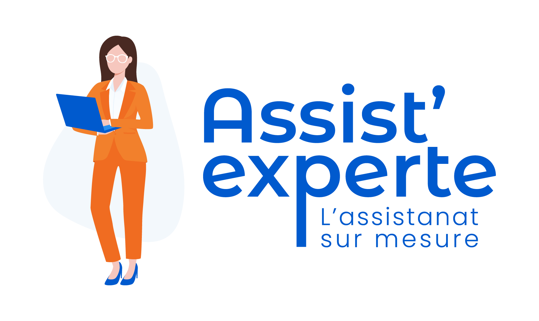 logo assist'experte écriture bleue