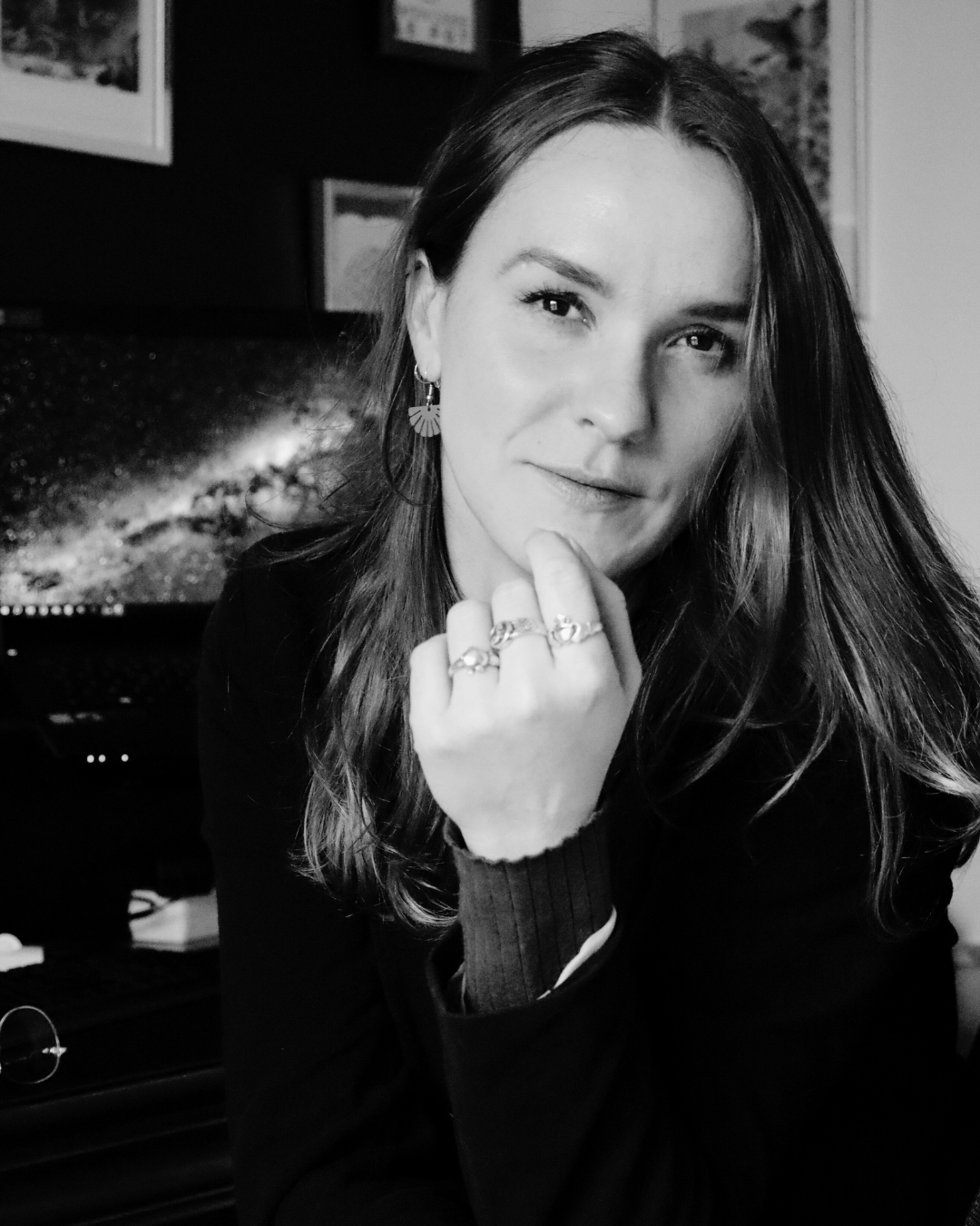 Portrait noir et blanc de Camille Laroque