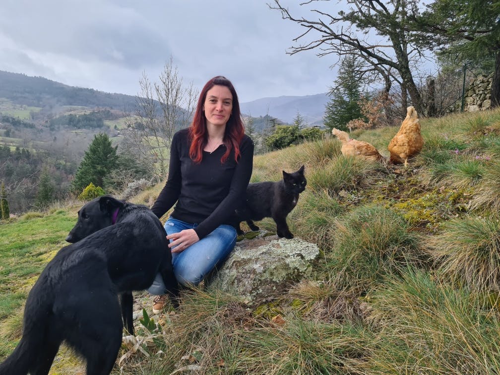 femme avec animaux