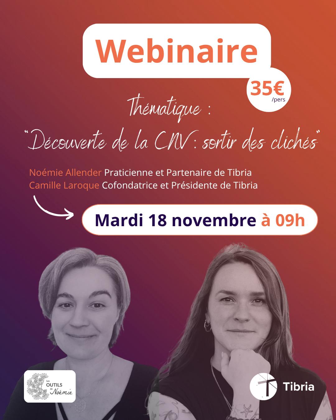 visuel webinaire Tibria avec Les Outils de Noémie 18.11.2025